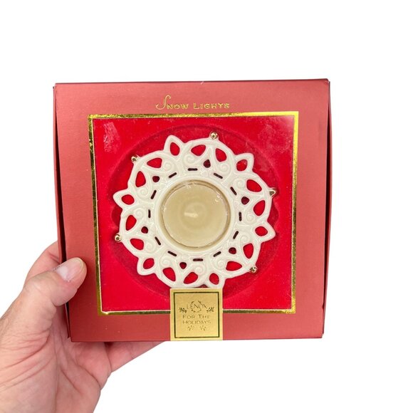 Lenox Snow Lights Shine  Porcelain Tealight Votive Holder Christmas Holiday - Picture 3 of 8